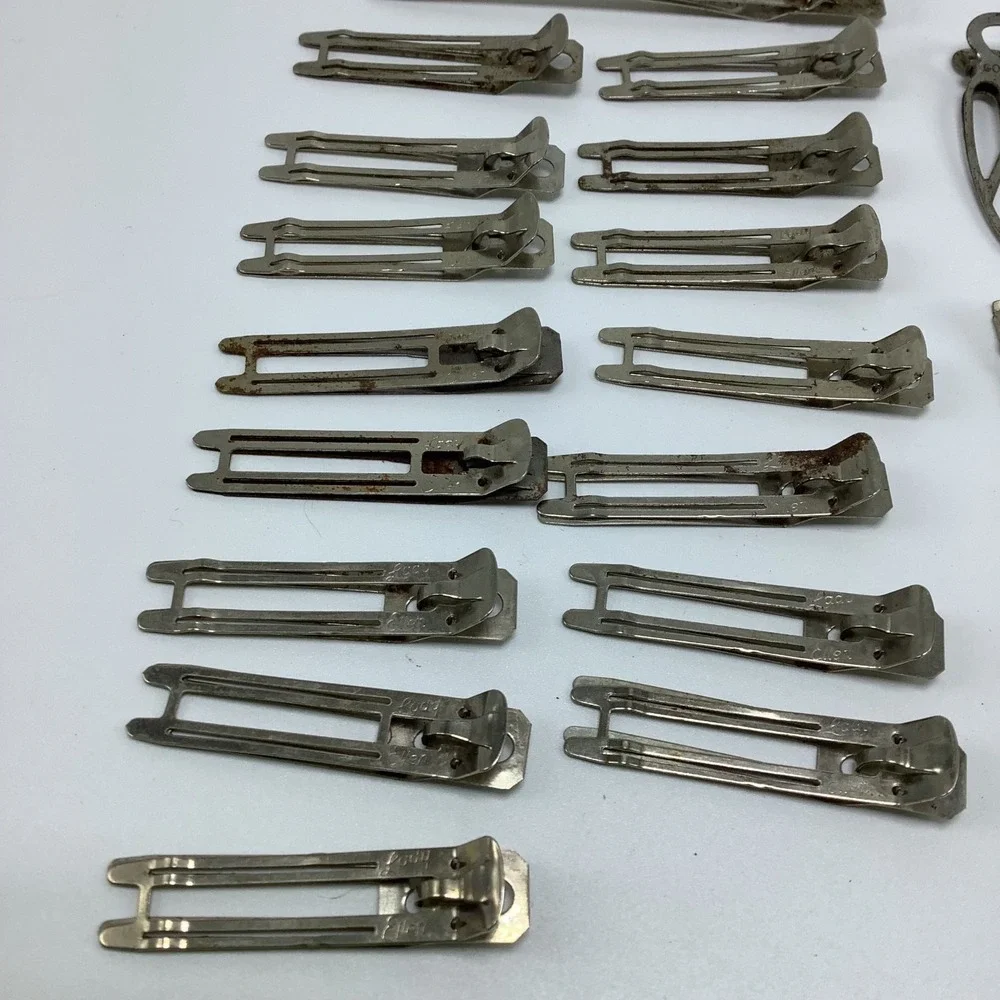 VTG Lot of 21 Colanite Fasclips Metal Hair Clips Lady‎ Ellen, Goody, Gayl Jiff